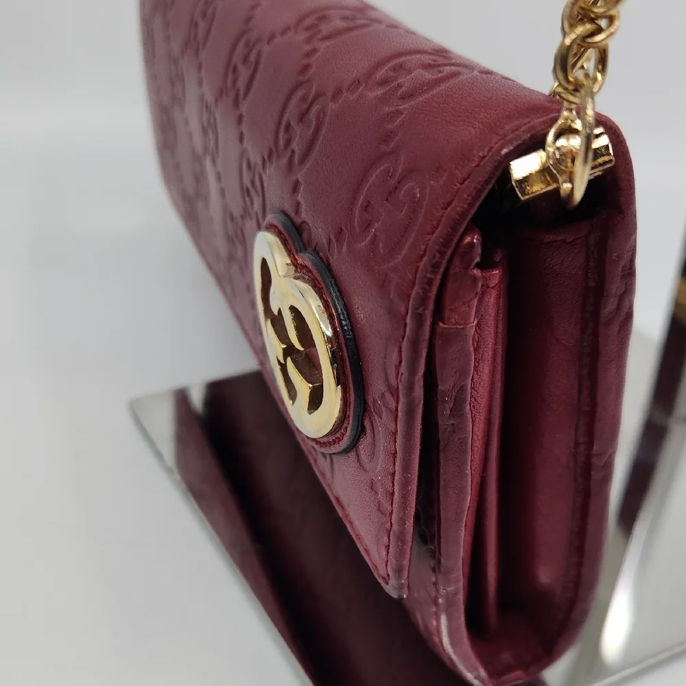 Gucci Vintage Guccissima Heart Leather Wallet with Nonbranded Insert and Chain - Picture 6 of 8